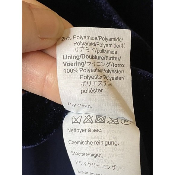 New J. Crew Blue Velvet lined Tank Top Cami Sleeveless round neck Drapey Sz 2 - Picture 7 of 11